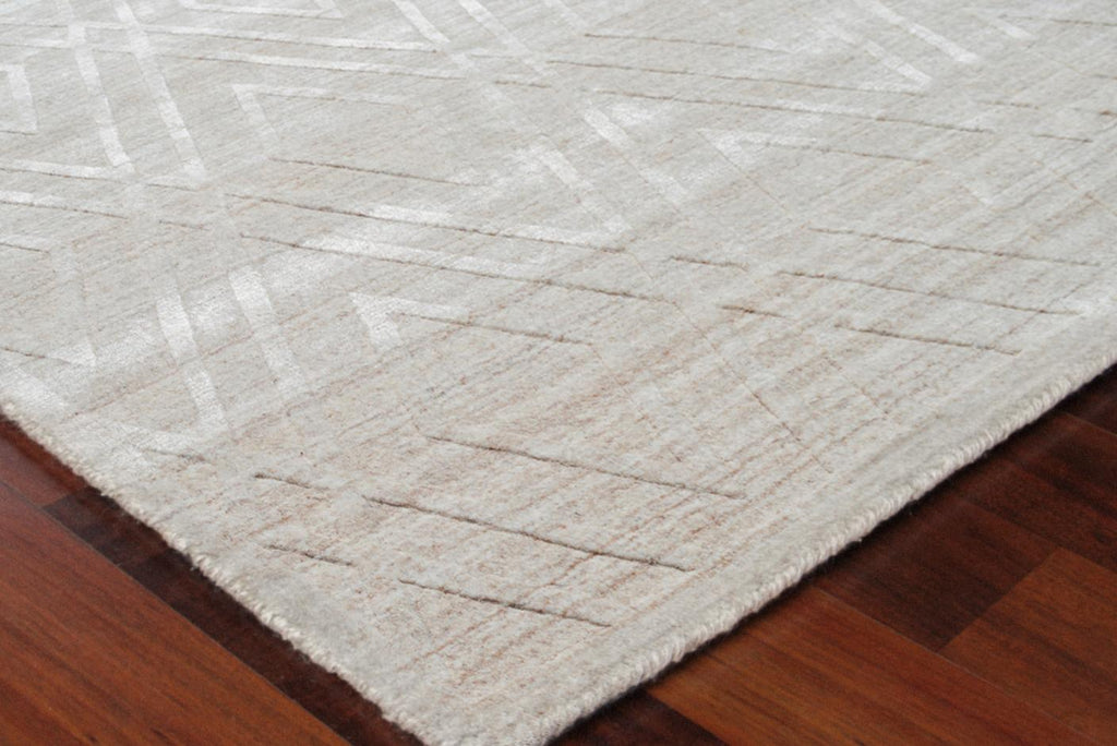 Exquisite Castelli Hand-loomed Bamboo Silk/Wool Light Beige Area Rug 12.0'X15.0' Rug