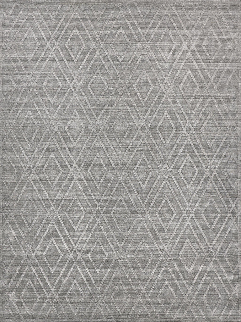 Exquisite Rugs Castelli Hand-loomed Bamboo Silk/Wool 4359 Gray 10' x 14' Area Rug