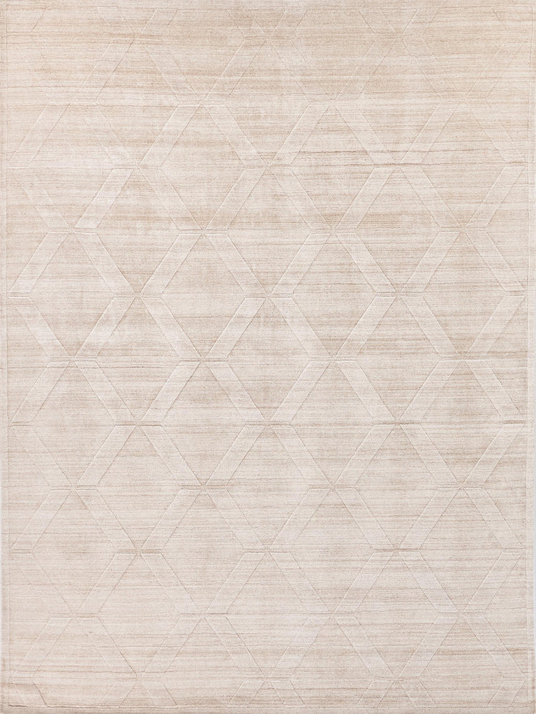 Exquisite Rugs Castelli Hand-loomed Bamboo Silk/Wool 4361 Light Beige 10' x 14' Area Rug