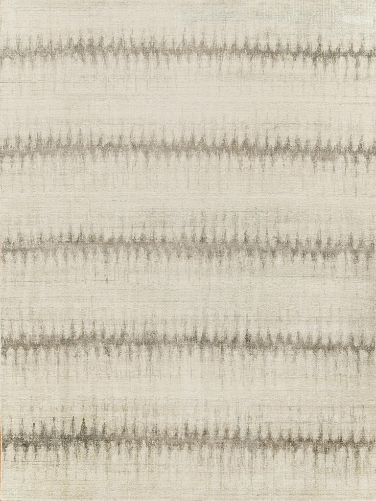 Exquisite Rugs Chroma Hand-loomed Wool/Bamboo Silk 4523 Ivory/Silver 10' x 14' Area Rug
