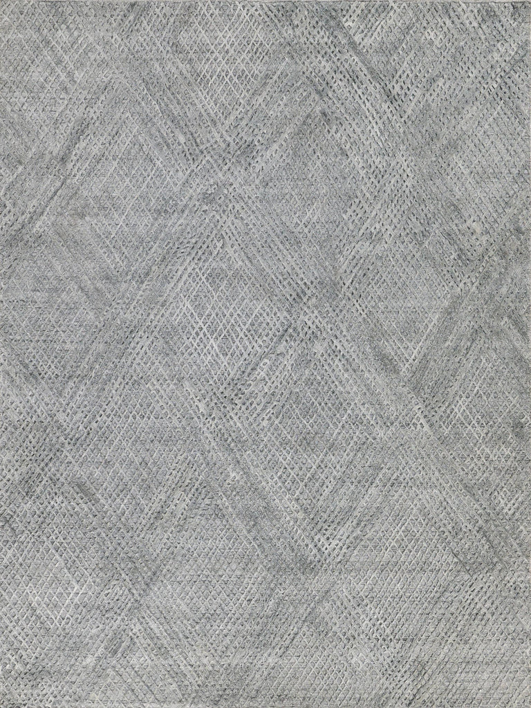 Exquisite Rugs Crescendo Hand-loomed Bamboo Silk 4902 Silver 10' x 14' Area Rug