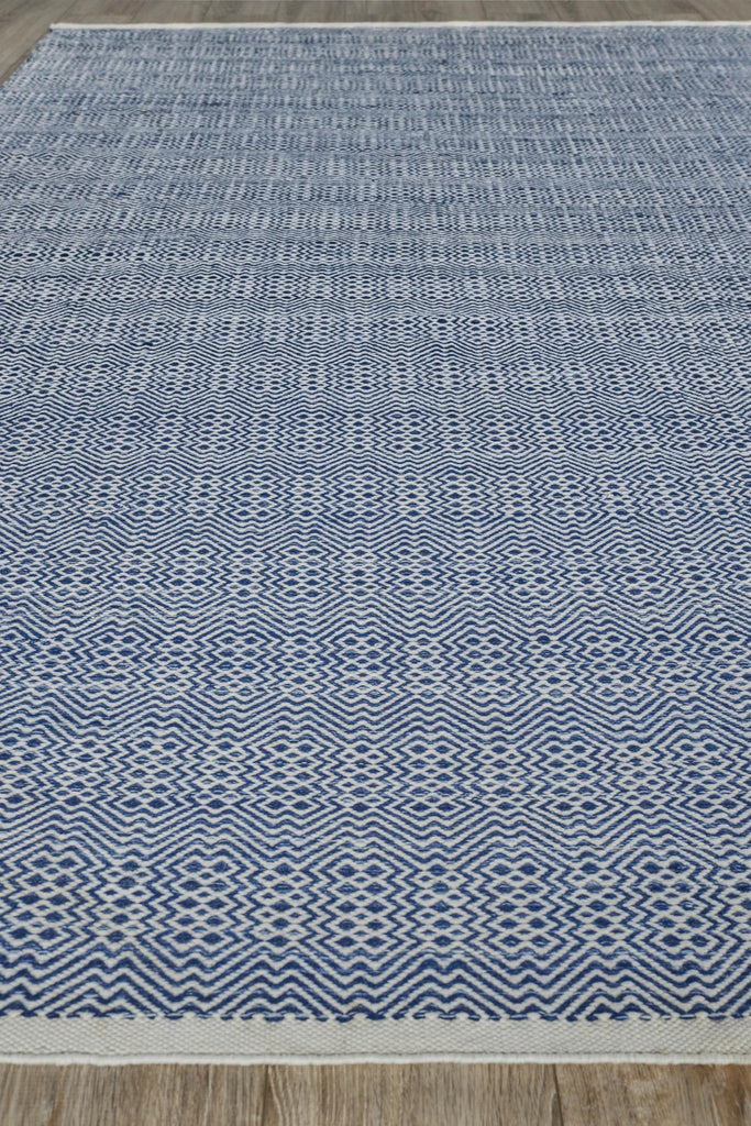 Exquisite Echo Indoor/Outdoor Flatweave PET yarn Ivory/Blue Area Rug 10.0'X14.0' Rug