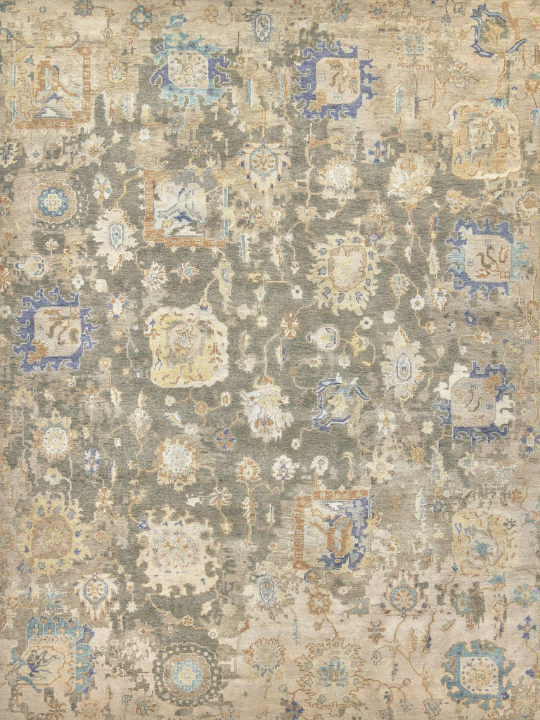 Exquisite Rugs Essex Hand-knotted New Zealand Wool 4034 Brown/Gray/Blue 10' x 14' Area Rug