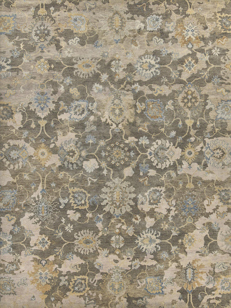 Exquisite Rugs Essex Hand-knotted New Zealand Wool 4035 Brown/Ivory/Rust 10' x 14' Area Rug