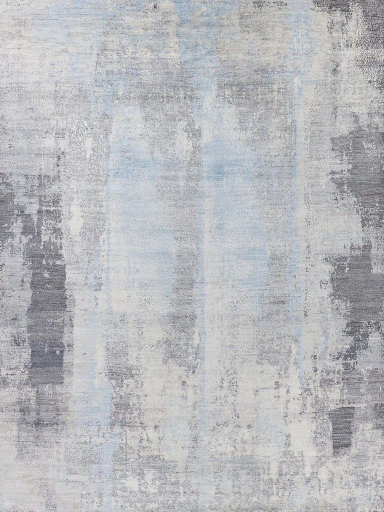 Exquisite Rugs Fine Pure Silk Hand-knotted Silk 4221 Silver/Gray 10' x 14' Area Rug