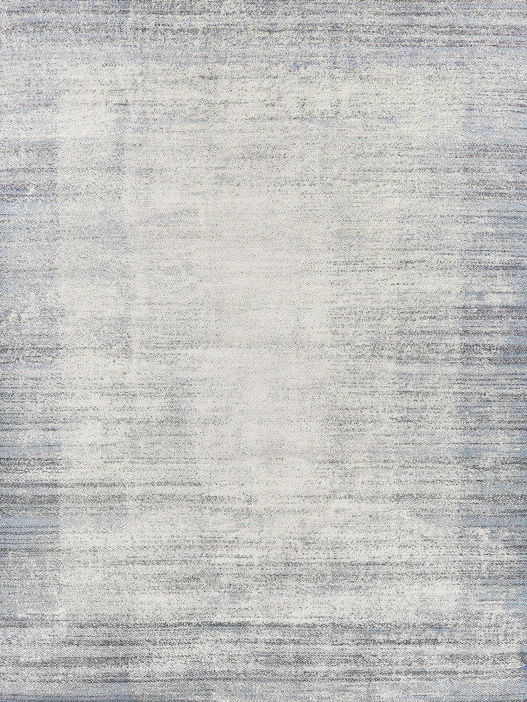 Exquisite Rugs Fine Pure Silk Hand-knotted Silk 4229 White/Blue 10' x 14' Area Rug