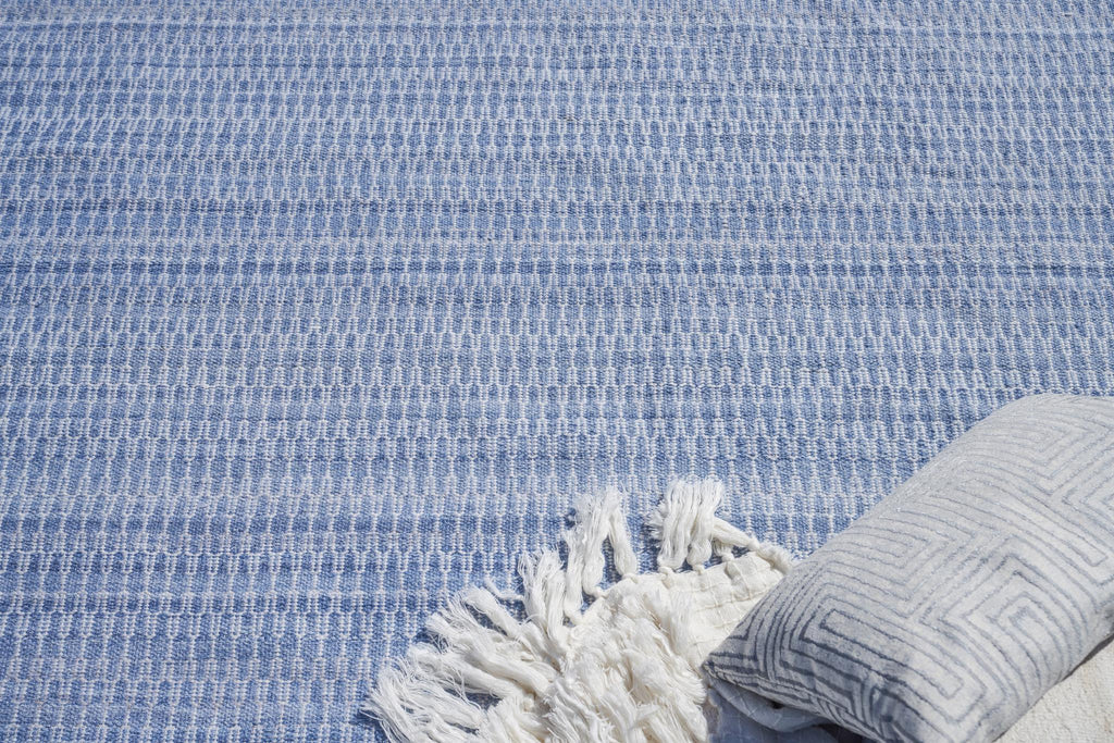 Exquisite Florence Indoor/Outdoor Flatweave PET yarn Light Blue Area Rug 12.0'X15.0' Rug