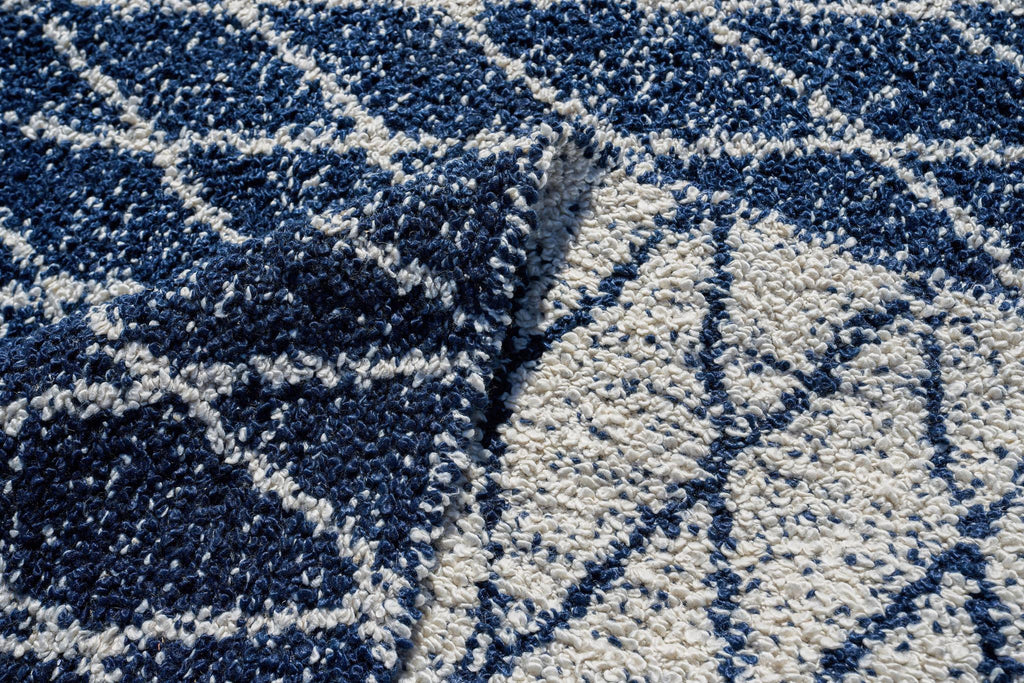 Exquisite Giorgio Indoor/Outdoor Reversible Flatweave PET yarn Navy/Ivory Area Rug 3.0'X5.0' Rug