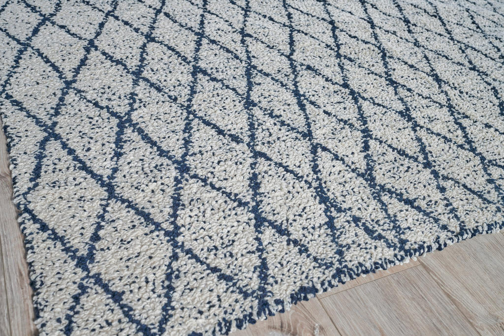 Exquisite Giorgio Indoor/Outdoor Reversible Flatweave PET yarn Navy/Ivory Area Rug 3.0'X5.0' Rug