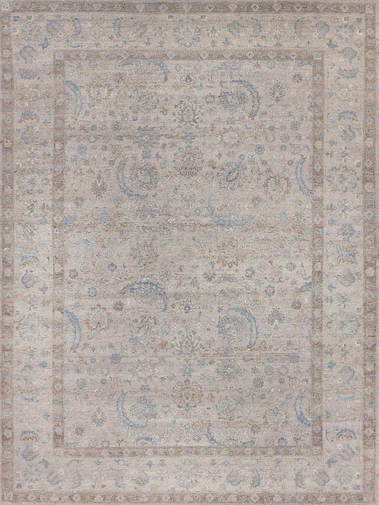 Exquisite Rugs Harper Hand-knotted New Zealand Wool 4232 Beige/Ivory/Blue 12' x 15' Area Rug