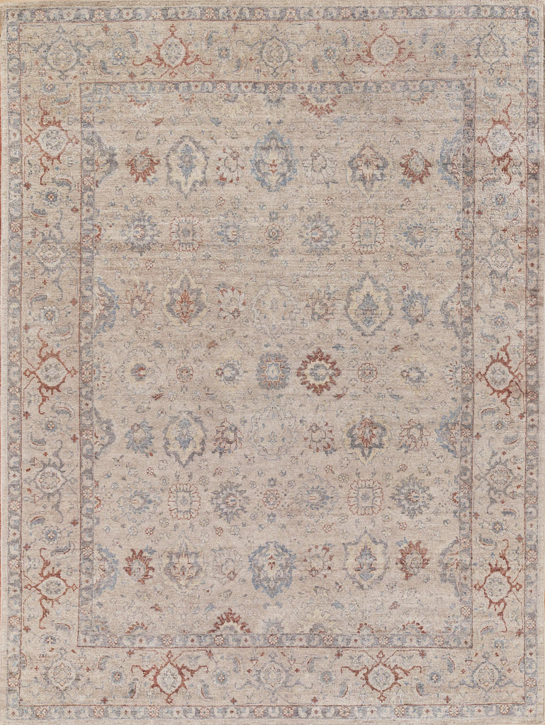 Exquisite Rugs Harper Hand-knotted New Zealand Wool 4393 Beige/Blue 6' x 9' Area Rug