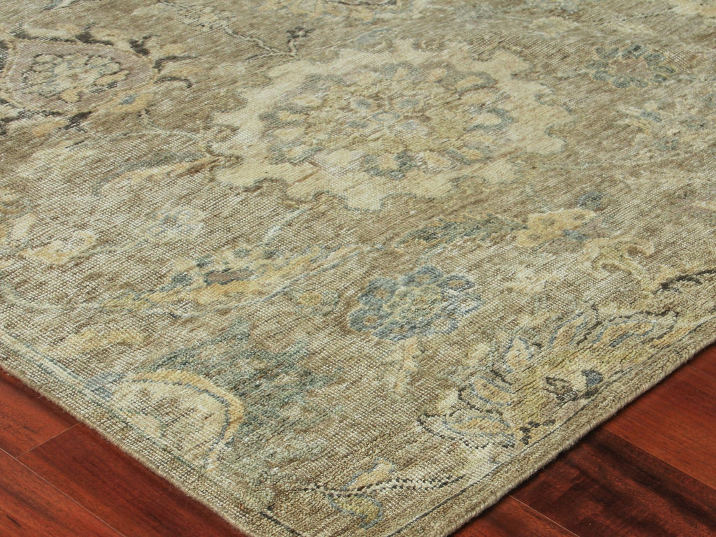 Exquisite Heirloom Hand-knotted New Zealand Wool Beige/Camel Area Rug 12.0'X15.0' Rug