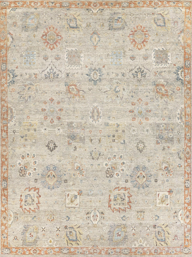 Exquisite Heirloom Hand-knotted New Zealand Wool Beige/Rust Area Rug 10.0'X14.0' Rug