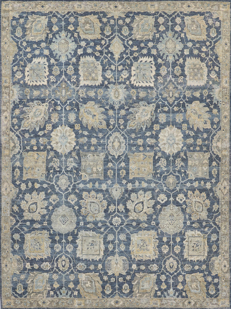 Exquisite Heirloom Hand-knotted New Zealand Wool Blue Area Rug 10.0'X14.0' Rug