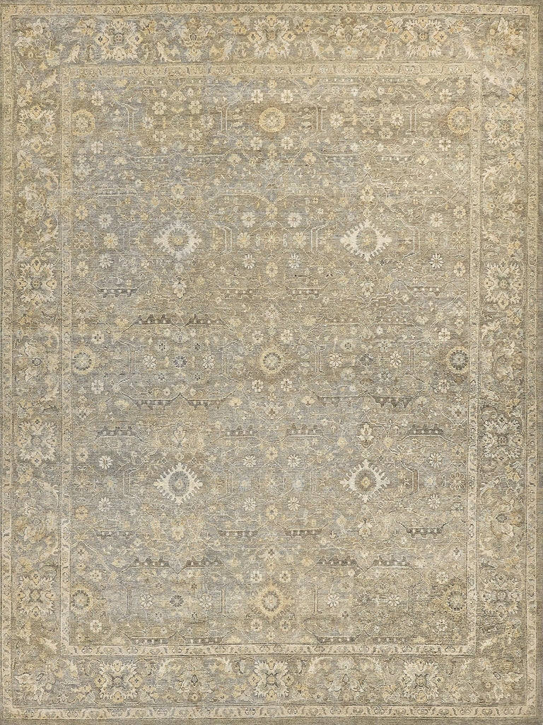 Exquisite Heirloom Hand-knotted New Zealand Wool Khaki Area Rug 10.0'X14.0' Rug