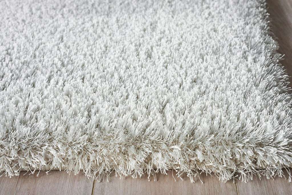 Exquisite Luxe Shag Power-loomed Polyester/Microfiber Light Beige Area Rug 5.0'X8.0' Rug