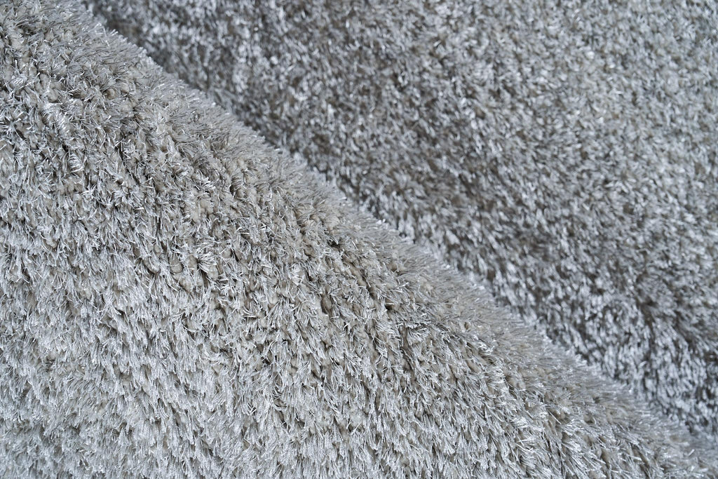 Exquisite Luxe Shag Power-loomed Polyester/Microfiber Silver Area Rug 12.0'X15.0' Rug