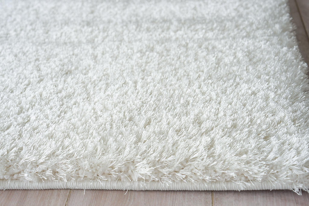 Exquisite Luxe Shag Power-loomed Polyester/Microfiber Ivory Area Rug 12.0'X15.0' Rug