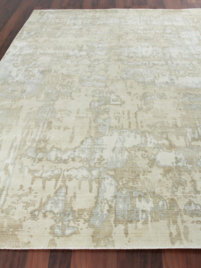 Exquisite Murano Hand-loomed Wool/Bamboo Silk Ivory/Silver/Gold Area Rug 12.0'X15.0' Rug