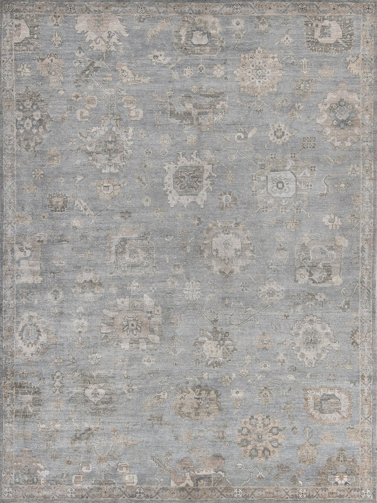 Exquisite Rugs Museum Hand-knotted Bamboo Silk 3492 Blue/Gray 10' x 14' Area Rug