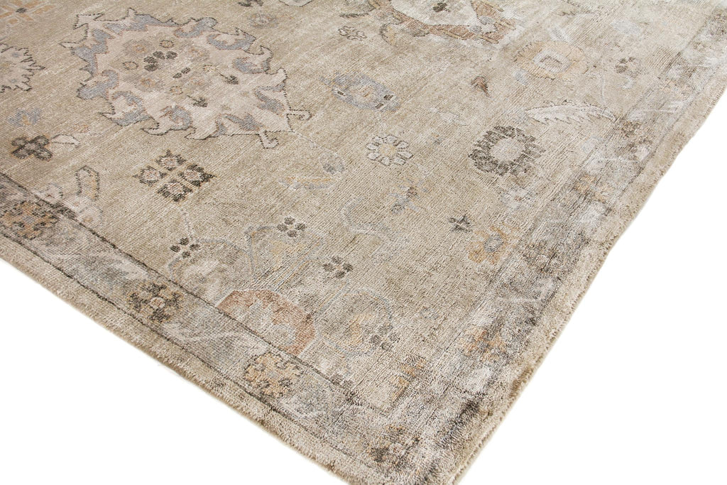 Exquisite Museum Hand-knotted Bamboo Silk Beige Area Rug 10.0'X14.0' Rug