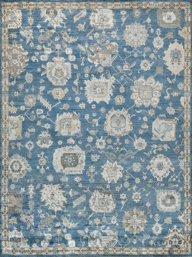 Exquisite Museum Hand-knotted Bamboo Silk Navy Area Rug 14.0'X18.0' Rug