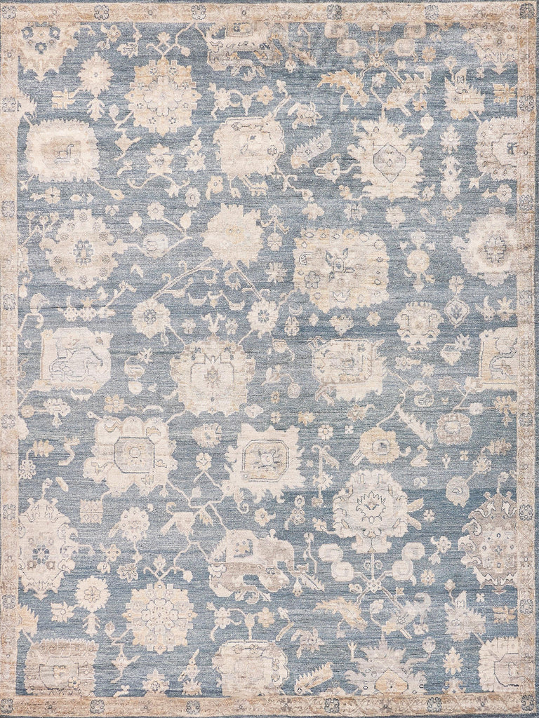 Exquisite Rugs Museum Hand-knotted Bamboo Silk 3496 Medium Blue 10' x 14' Area Rug