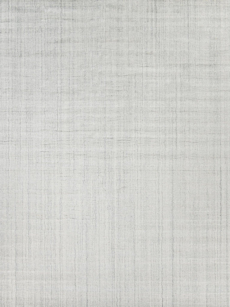 Exquisite Robin Stripe Hand-loomed Bamboo Silk/Wool Ivory/Gray Area Rug 10.0'X14.0' Rug