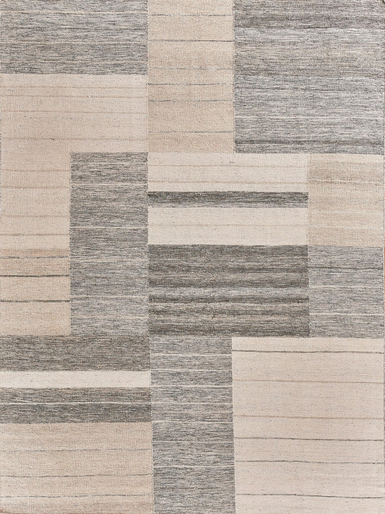 Exquisite Rugs Scandinavian Hand-loomed New Zealand Wool 4591 Ivory/Blue/Gray 14' x 18' Area Rug