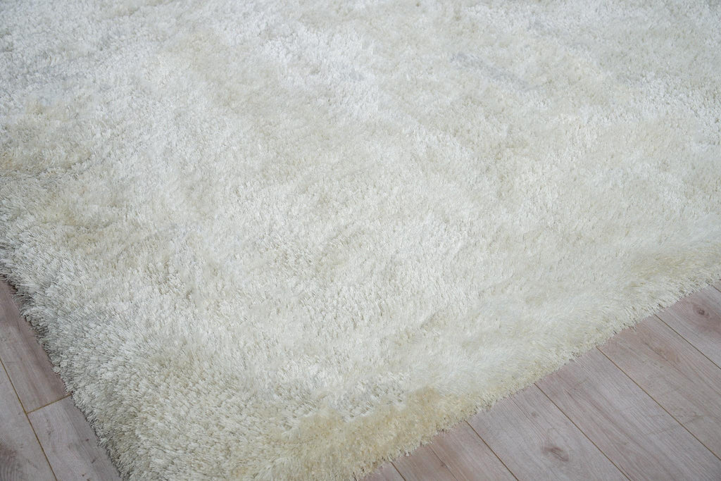 Exquisite Sumo Shag Hand-loomed Polyester/Microfiber White Area Rug 10.0'X14.0' Rug