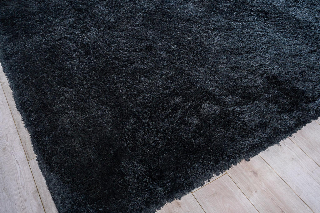 Exquisite Sumo Shag Hand-loomed Polyester/Microfiber Black Area Rug 10.0'X14.0' Rug