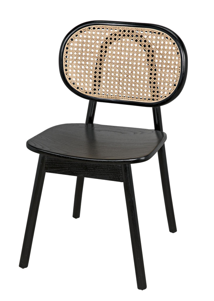 NOIR Brahms Chair Charcoal Black with Caning