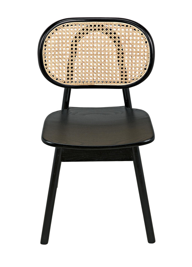 NOIR Brahms Chair Charcoal Black with Caning