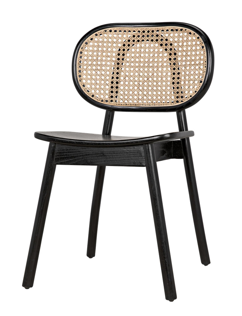 NOIR Brahms Chair Charcoal Black with Caning