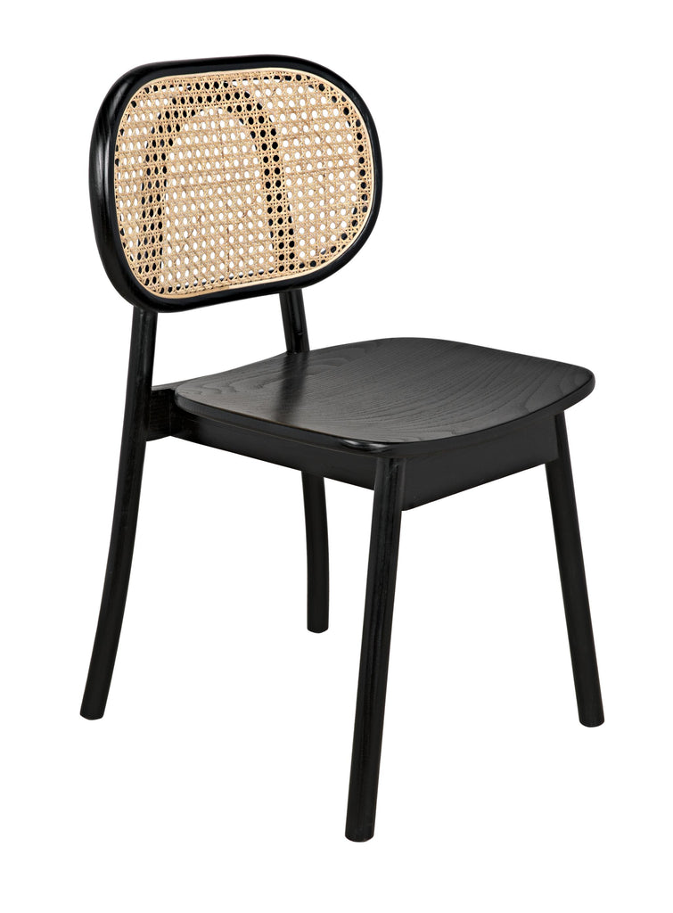 NOIR Brahms Chair Charcoal Black with Caning