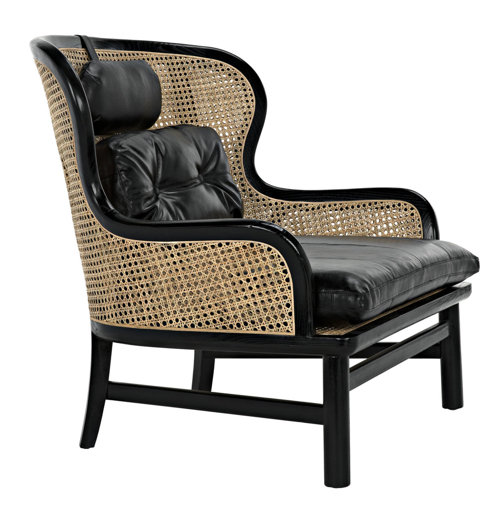 NOIR Marabu Chair Charcoal Black with Leather