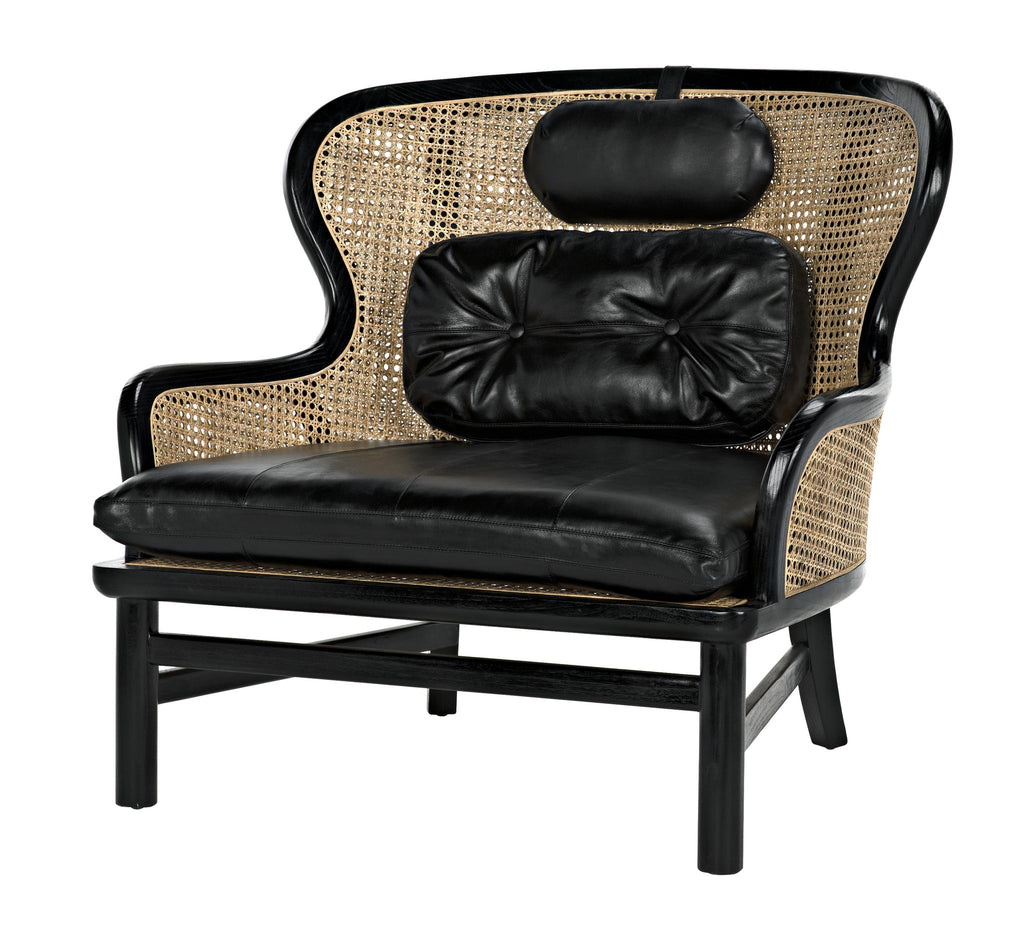 NOIR Marabu Chair Charcoal Black with Leather