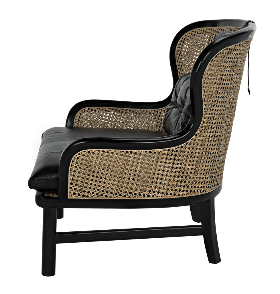 NOIR Marabu Chair Charcoal Black with Leather