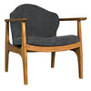 Noir Vittorio Chair With Grey Fabric