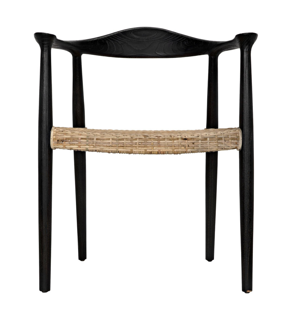 NOIR Dallas Chair Black Burnt with Rattan