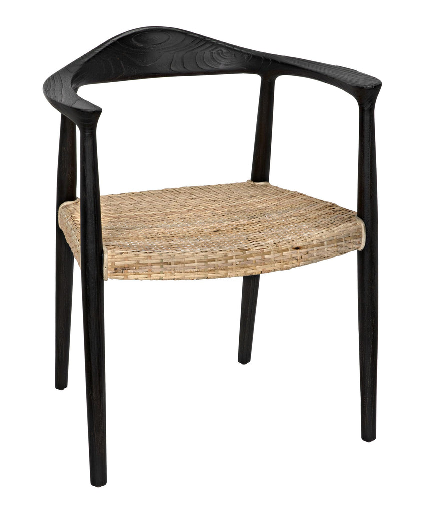 NOIR Dallas Chair Black Burnt with Rattan