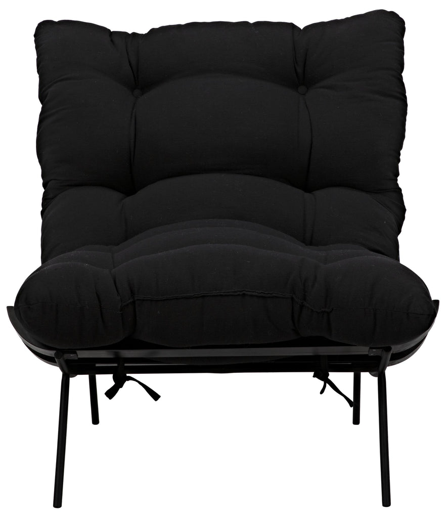 NOIR Hanzo Chair with Steel Legs Charcoal Black