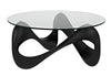 Noir Orion Coffee Table Black Resin Cement With Glass