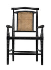 Noir Colonial Bamboo Arm Chair Hand Rubbed Black