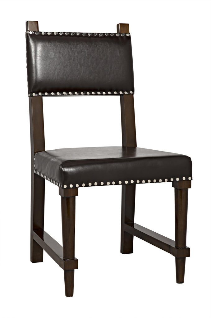 NOIR Kerouac Chair with Leather Distressed Brown