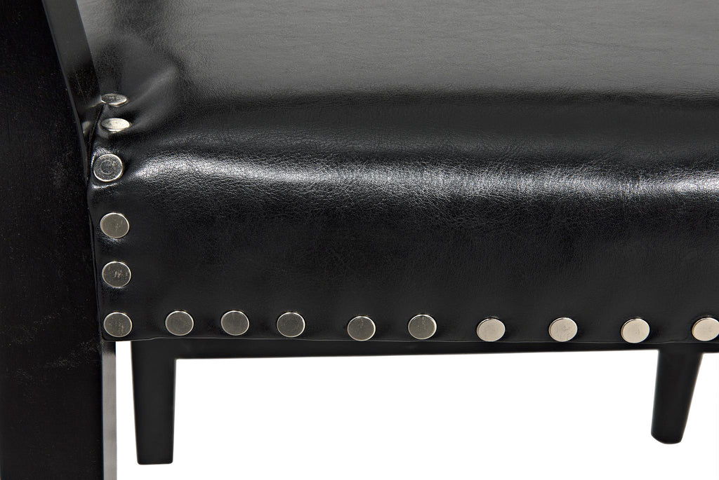 NOIR Kerouac Chair with Leather Distressed Black