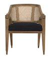 Noir Chloe Chair Teak Caning And Black Cotton