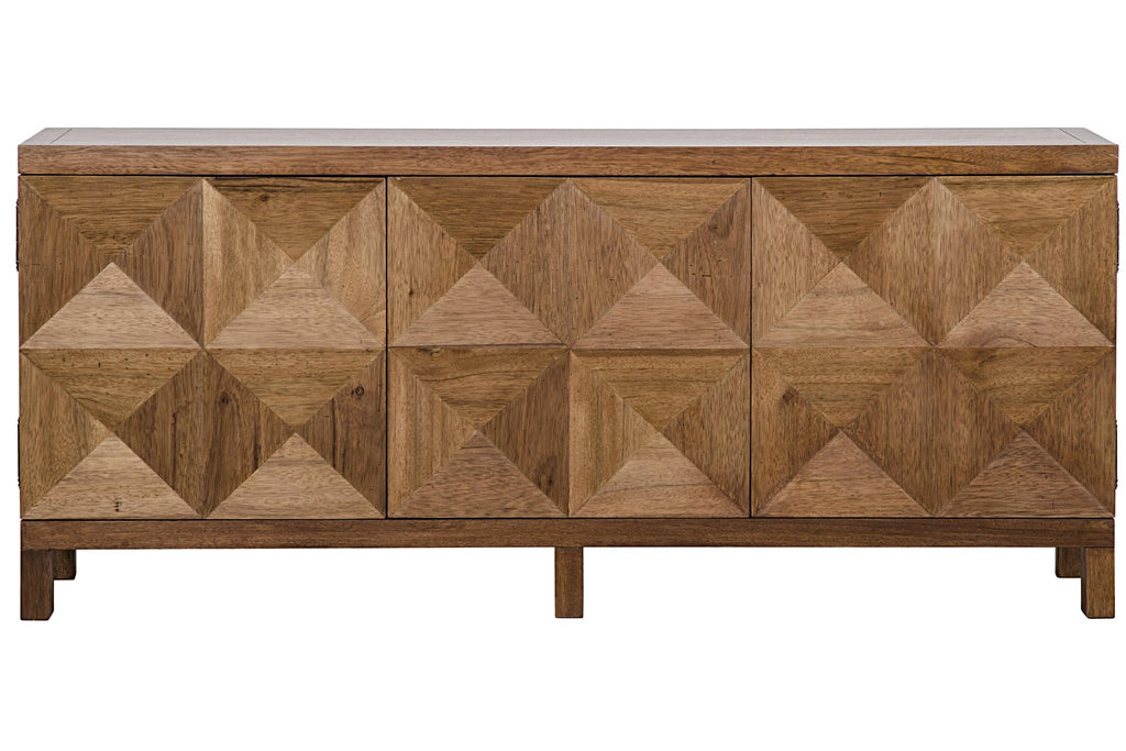 NOIR Quadrant 3 Door Sideboard Dark Walnut