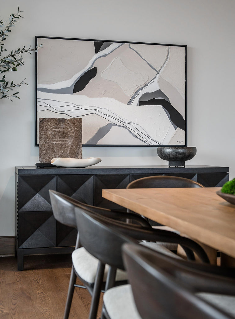 NOIR Quadrant 3 Door Sideboard Ebony Walnut