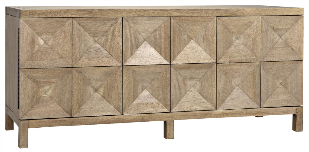 NOIR Quadrant 3 Door Sideboard Washed Walnut